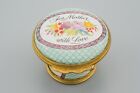 Halcyon Days Enamels Trinket Box 1986 Mother's Day "For Mother With Love" Flower