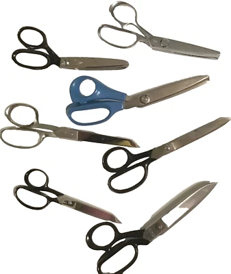 Pinking Shears for Sewing Crafting Mixed Variety Scissors lot Vtg  - Image 1 of 4