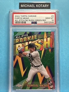 CURTIS MEAD 2024 TOPPS CHROME ALL ETCH ROOKIE RUSH GREEN PSA 10 21/99 Sp Cerr6 - Picture 1 of 2