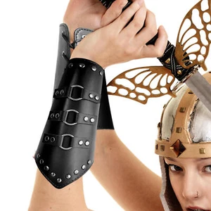 Leather Bracer Arm Cuff Armor Medieval Vambrace Viking Guard Leather Gauntlet - Picture 1 of 6