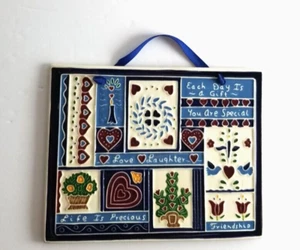J. DUBAN DESIGNS Decorative Wall Tile Ceramic 8x6 inch Friendship Hearts - Picture 1 of 9