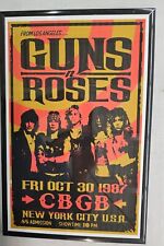 Guns N Roses 1987 CBGB NYC Concert Poster 11 X 17 Framed