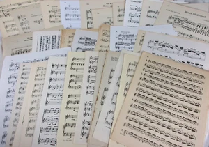 LARGE Old Sheet Music 50 Pages Vintage Hymn Piano Craft Paper Scrapbook Book Art - Picture 1 of 5
