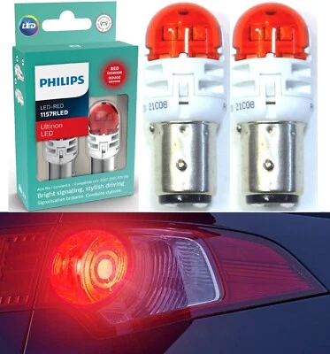 Philips Ultinon LED Light 1157 Red Two Bulbs Stop Brake Upgrade Stock Lamp OE - Image 1 of 4