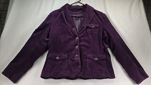 Relativity Blazer Jacket Womens XL Purple Corduroy 3 Button Workwear Casual - Picture 1 of 18