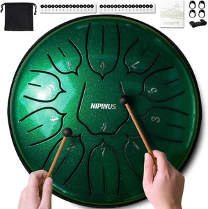 Rain Drum for outside Garden, Steel Tongue Drum - 6 Inch 11 Notes Metal Handpan - Picture 1 of 12