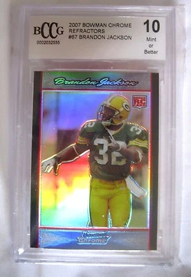 Brandon Jackson RC 2007 Bowman Chrome REFRACTOR ROOKIE GEM BCCG10-PACKERS RC - Image 1 of 4