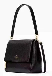 Kate Spade Leila Schultertasche mit mittlerer Klappe schwarzes Leder K6029 Geldbörse neu mit Etikett $ 399 - Bild 1 von 5