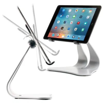 Stabile PRO Pivoting Steel iPad Stand - Silver | Made in USA - Thought Out - Image 1 of 4