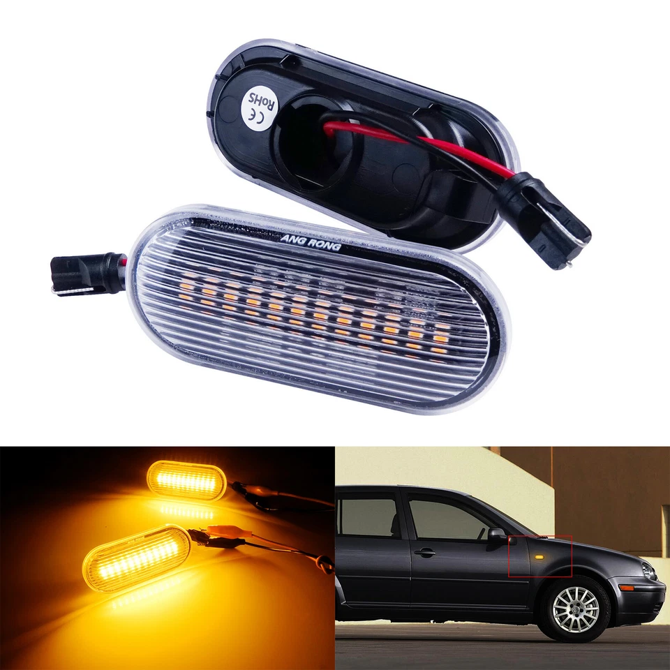 2x Klar LED Seitenblinker Blinker für VW Transporter V Bus 2012 7EB,7EJ,7HB,7HJ - Bild 1 von 4