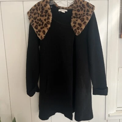 Ellen Tracy Leopard Removable collard cape/poncho/coat Size Medium - Image 1 of 4