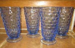 Iced Tea Glasses Cubist Whitehall Light Blue by Colony SET OF 4 - Picture 1 of 9