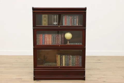 Lawyer Antique 3 Stack Mahogany Office or Library Bookcase, Bath Cabinet #38057 Cover