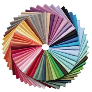 50 Pieces Fabric Plain Stripped Cloth Cotton Soft Patchwork Fabric Set of 50 - Picture 1 of 3