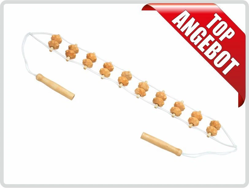 SANI-ALT Rückenmassageroller Roller Massagerollband Rücken aus Holz mit Holznoppen!