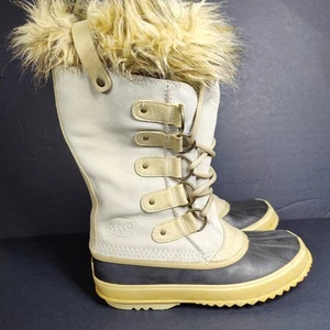 Botas de Nieve Sorel Joan Of Arctic Para Mujer Talla 9 Crema Marfil Impermeable Cuero - Imagen 1 de 12