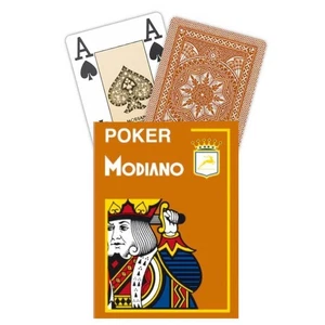 MODIANO POKER ORANGE PLAYING CARDS DECK 4 JUMBO INDEX LARGE PLASTIC ITALY NEW - Picture 1 of 5