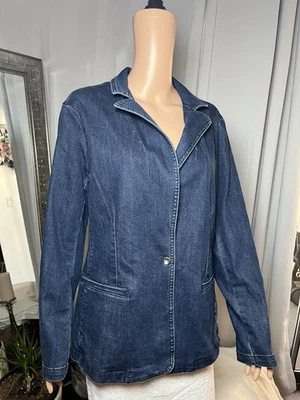 Chaqueta Blazer Gloria Vanderbilt Talla M Para Mujer Denim Azul Un Botón Clásica Foto 1 de 3