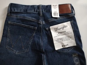 Wrangler Jeans Bespoke Boot Damen 28x32 Western Flared Blue Denim Darkwash Neu mit Etikett - Bild 1 von 14