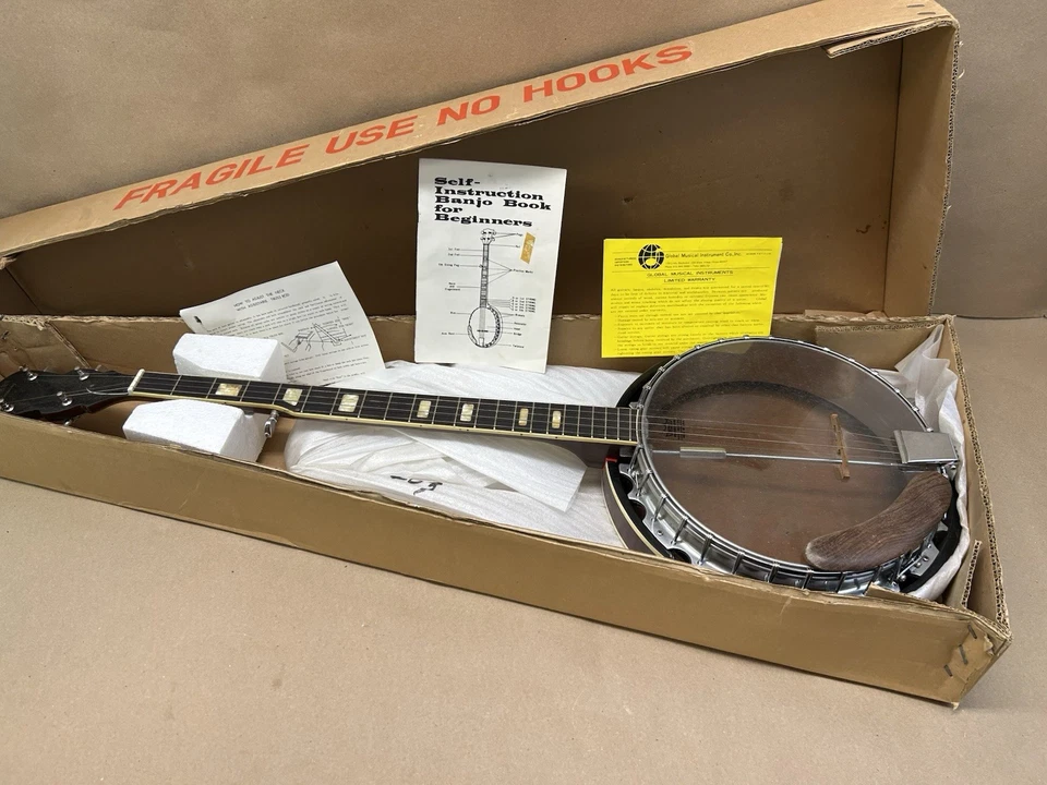 Vtg Harmony  Marquis H409 Double Eagle 5 String Banjo Closet Find Never Played - Image 1 of 4