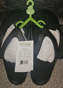Crocs Woman's Kadee II Flip Flops Size 8 in Black - Picture 1 of 6