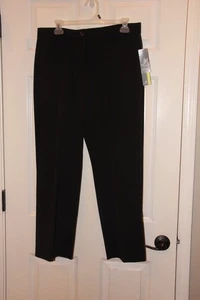 NEW JM Collection Womens Black Flat Front Straight Leg Dress Pants Size 14WP - Picture 1 of 6
