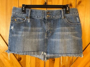 VINTAGE Abercrombie & Fitch Mid Rise Distressed Denim Minirock Gr 8 (5498) - Bild 1 von 3
