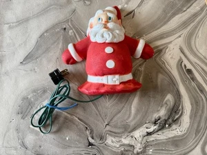 Topper de árbol de Papá Noel iluminado vintage o colgador de pared Navidad 8" de alto funcionando - Imagen 1 de 7