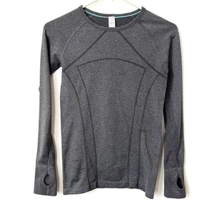 Ivivva Lululemon Girls Fly Tech Long Sleeve Shirt Gray 12 Activewear Running - Picture 1 of 10