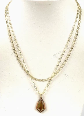 Collar Kendra Scott Camry Marco Esmalte en Mármol Ámbar Ilusión NUEVO Foto 1 de 4