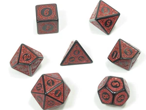 NUOVO set di 7 dadi RPG/D&D - rosso magico - Foto 1 di 8