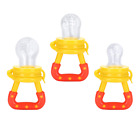 3 Pack Baby Food Feeder Fruit Silicone Nipple Teething Toy Pacifier Aching Gums