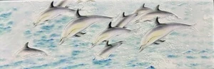 Wandbehang Kunstfliese (10 x 30 cm) - Delfine - Bild 1 von 1