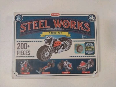 Steel Works 5 Model Set Classic Metal Construction Set Building Toy Schylling - Image 1 of 4