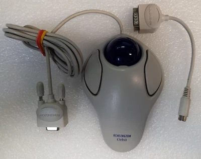 Kensington Orbit 64221 Serial Trackball Mouse HTB 114 & PS/2 Adapter *WORKING* - Image 1 of 4