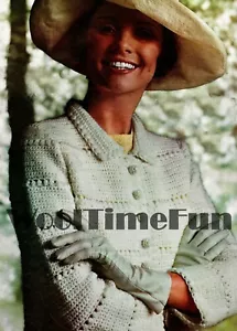 Crochet Pattern Vintage 1970s Ladies Jacket/Coat. 34" - 42" Bust. DK Yarn. - Picture 1 of 1