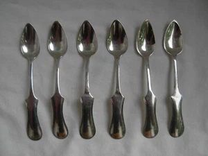  ANTIQUE DUTCH SOLID SILVER MOKA SPOONS,SET OF 6,MIDDLE 19th CENTURY. - Picture 1 of 11