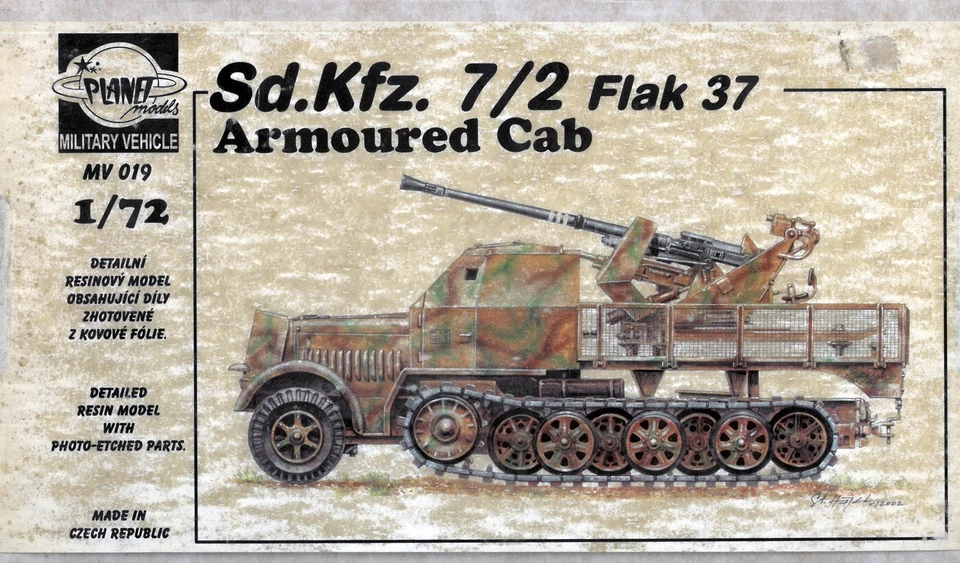 PLANET MODELS RESIN KIT SD.KFz. 7/2 FLAK 37 ARMOURED CAB - 1/72 MV019 - Immagine 1 di 1