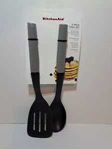 Kitchen Aid Storm Gray Slotted Turner / Basting Spoon Set (KQ360OHGSA) NEW - Picture 1 of 4