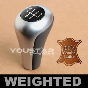 US STOCK GENUINE Leather Weighted M/T Gear Knob for BMW 1 3 5 Z3 series 5 Speed - Picture 1 of 7
