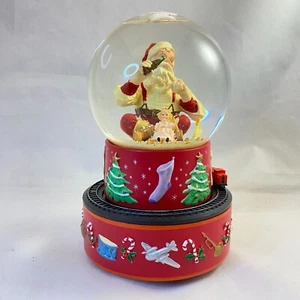 #6127 Sitting Santa Drinking Coca Cola Musical Windup Snow Globe - Picture 1 of 9