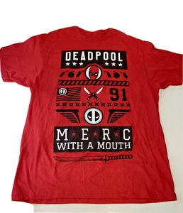 Camiseta Deadpool Marvel Merc With A Mouth Para Hombre Grande Roja Mangas Cortas Crew - Imagen 1 de 8