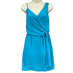 Suzi Chin Maggy Boutique Blouson Dress Blue Sleeveless Knee Length Size 2 - Picture 1 of 14