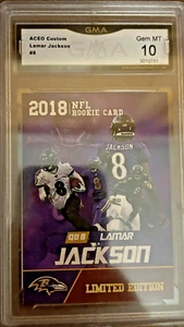 LAMAR JACKSON 2018 ROOKIE GEMS GMA GRADED  MINT 10 BALTIMORE RAVENS! - Picture 1 of 2