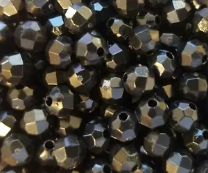 1,000 Pcs 6mm Opaque Black Round Crystal Faceted Plastic Craft Beads - Picture 1 of 3