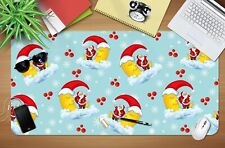 3D Moon Snowflake Santa Claus I848 Christmas Non-slip Desk Mat Keyboard Pad Amy