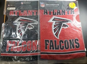 Atlanta Falcons 2 sided Team Embossed Quality Suede Yard Flag 12.5 x 18 New - Picture 1 of 4