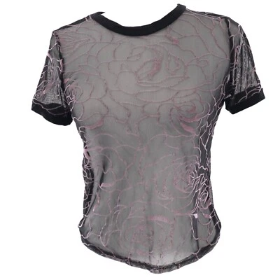 Camiseta Gaze EE. UU. Malla Transparente Mujer S Negra Años 90 De Colección Grunge Y2K Emo Femenina Alt Dark Foto 1 de 4
