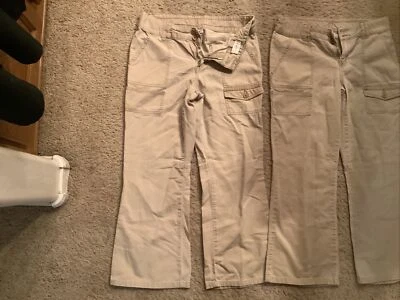 Set Of 2, Cherokee Ultimate Girl Khaki Twill Size 14 Pants - Image 1 of 4