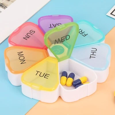 TRIMMING SHOP 7 Tage Wöchentlich Täglich Große Pillendose Medizin Organizer Aufbewahrung Spender Blume